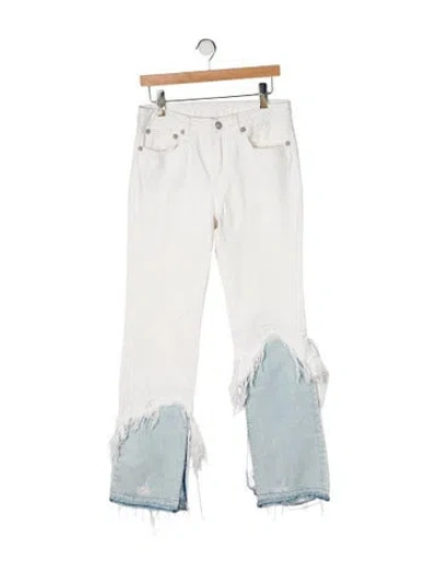 Pre-owned R13 High-rise Straight Leg Jeans In Neutral