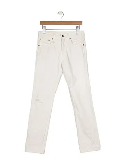 Pre-owned R13 High-rise Straight Leg Jeans In White