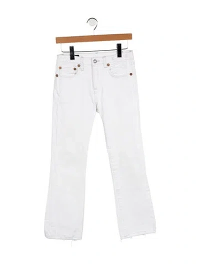 Pre-owned R13 High-rise Straight Leg Jeans In White