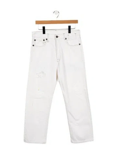 Pre-owned R13 High-rise Straight Leg Jeans In White