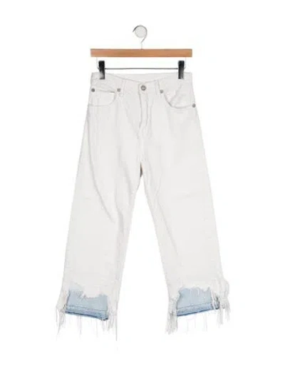 Pre-owned R13 High-rise Straight Leg Jeans In White