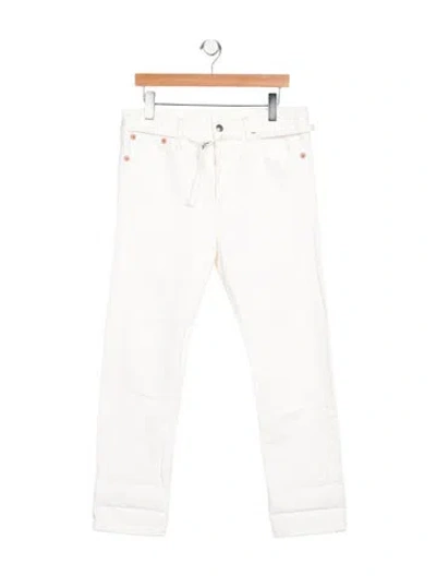 Pre-owned R13 High-rise Straight Leg Jeans In White