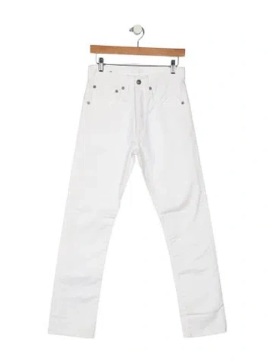 Pre-owned R13 High-rise Straight Leg Jeans In White