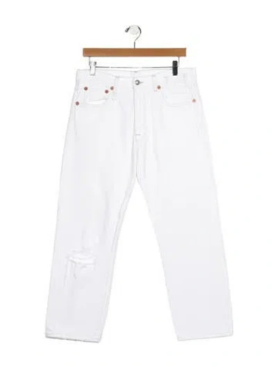 Pre-owned R13 High-rise Straight Leg Jeans In White