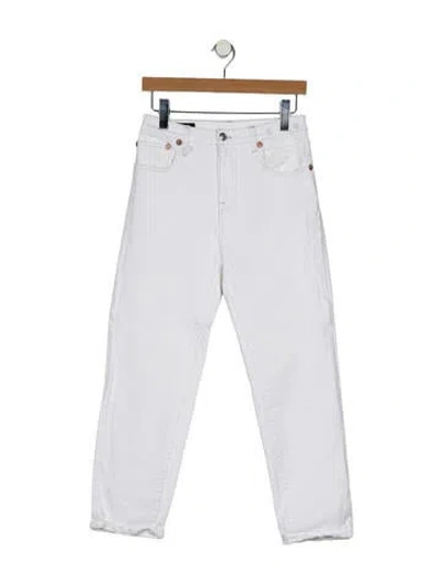 Pre-owned R13 High-rise Straight Leg Jeans In White