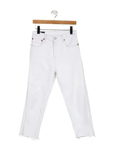 Pre-owned R13 High-rise Straight Leg Jeans In White
