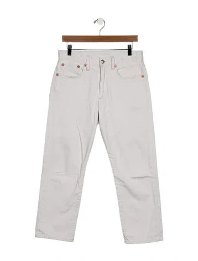 Pre-owned R13 High-rise Straight Leg Jeans In White