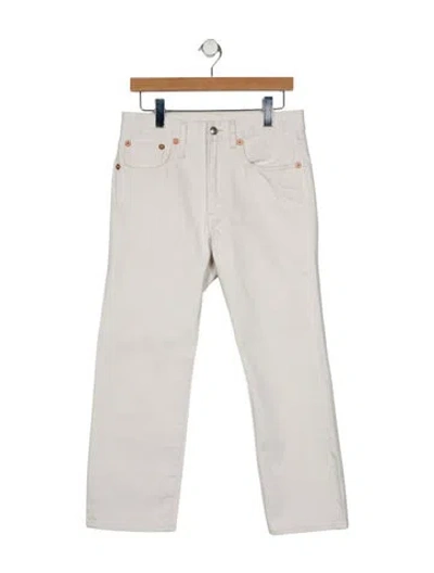 Pre-owned R13 High-rise Straight Leg Jeans In White
