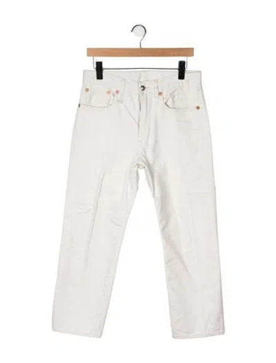 Pre-owned R13 High-rise Straight Leg Jeans In White