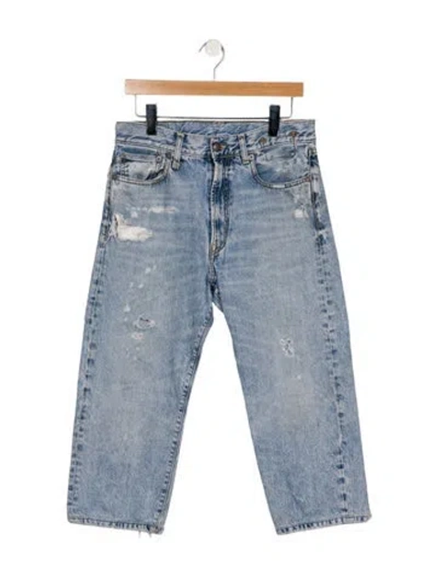 Pre-owned R13 High-rise Straight Leg Jeans In White