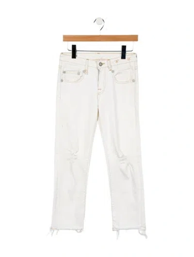 Pre-owned R13 High-rise Straight Leg Jeans In White