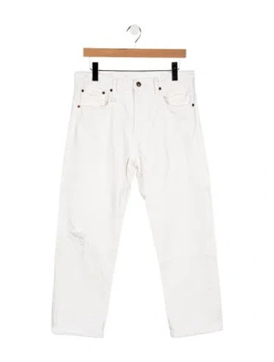 Pre-owned R13 High-rise Straight Leg Jeans In White