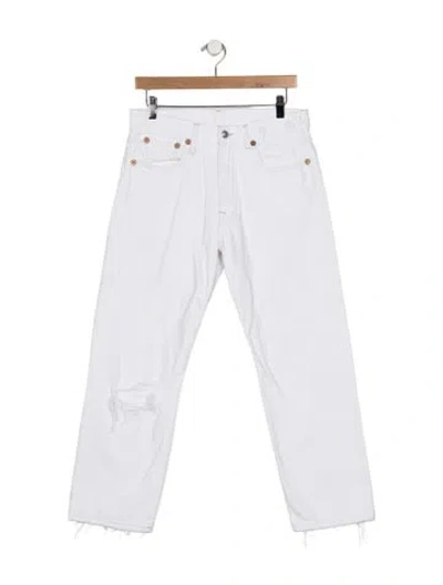 Pre-owned R13 High-rise Straight Leg Jeans In White