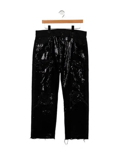 Pre-owned R13 High-rise Wide Leg Jeans In Black