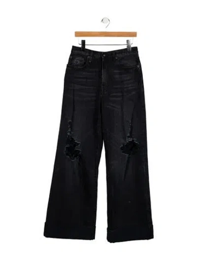 Pre-owned R13 High-rise Wide Leg Jeans In Black