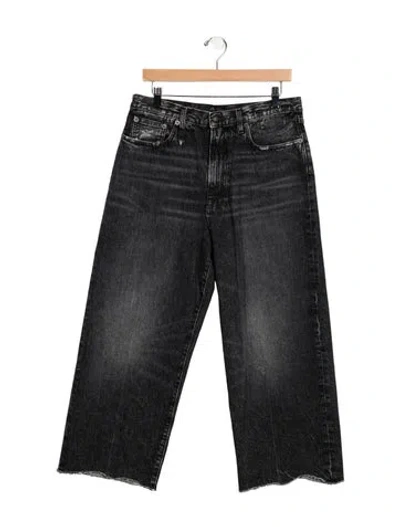 Pre-owned R13 High-rise Wide Leg Jeans In Black