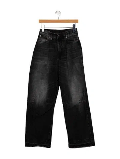 Pre-owned R13 High-rise Wide Leg Jeans In Black