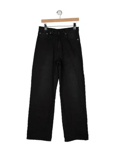 Pre-owned R13 High-rise Wide Leg Jeans In Black