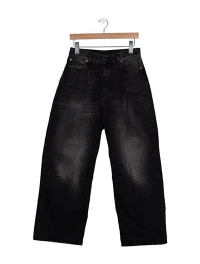 Pre-owned R13 High-rise Wide Leg Jeans In Black