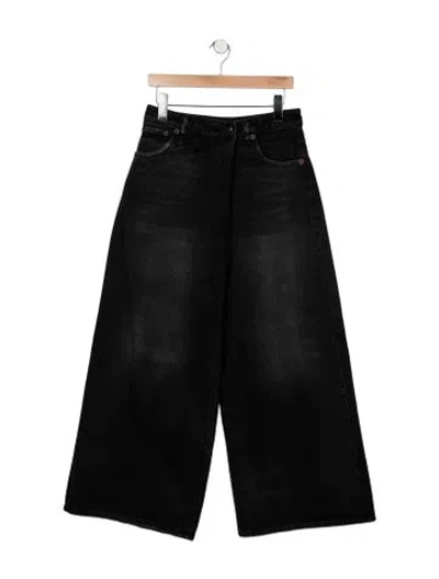 Pre-owned R13 High-rise Wide Leg Jeans In Black