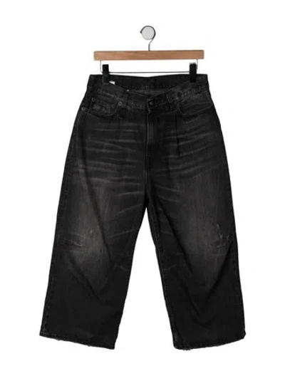 Pre-owned R13 High-rise Wide Leg Jeans In Black