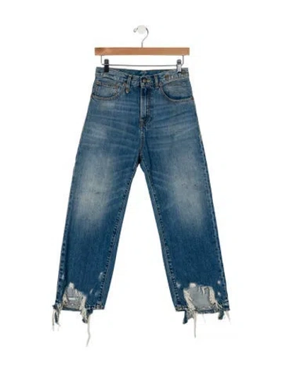 Pre-owned R13 High-rise Wide Leg Jeans In Blue