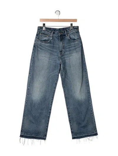 Pre-owned R13 High-rise Wide Leg Jeans In Blue