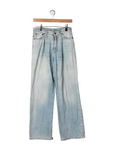 Pre-owned R13 High-rise Wide Leg Jeans In Blue