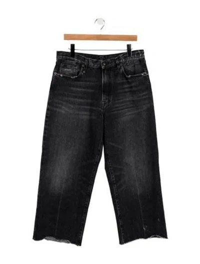 Pre-owned R13 High-rise Wide Leg Jeans In Gray