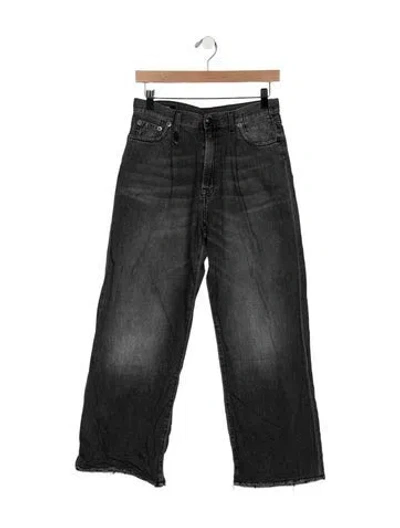 Pre-owned R13 High-rise Wide Leg Jeans In Gray