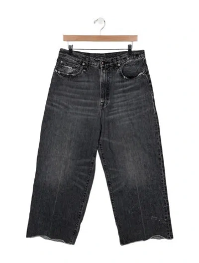 Pre-owned R13 High-rise Wide Leg Jeans In Gray