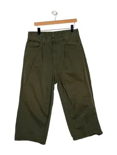 Pre-owned R13 High-rise Wide Leg Jeans In Green