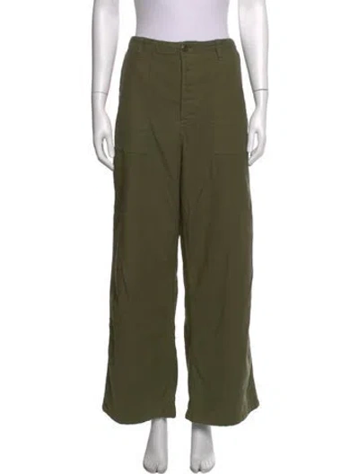Pre-owned R13 High-rise Wide Leg Jeans In Green