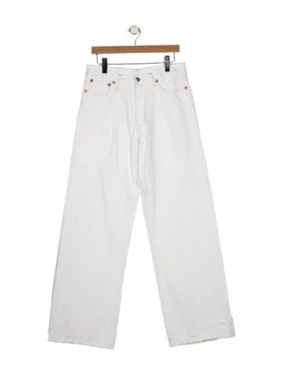 Pre-owned R13 High-rise Wide Leg Jeans In White
