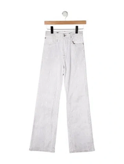 Pre-owned R13 High-rise Wide Leg Jeans In White