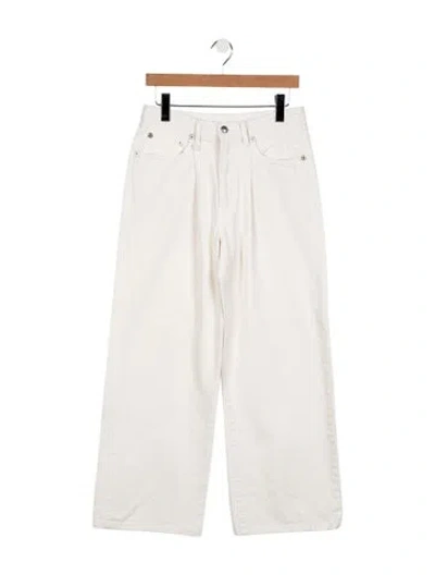 Pre-owned R13 High-rise Wide Leg Jeans In White