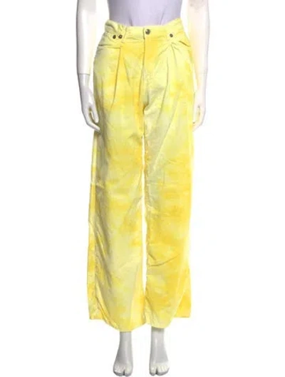 Pre-owned R13 High-rise Wide Leg Jeans In Yellow