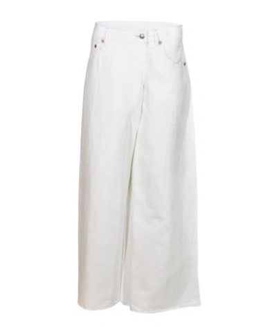 R13 High-rise Wide-leg Jeans In White