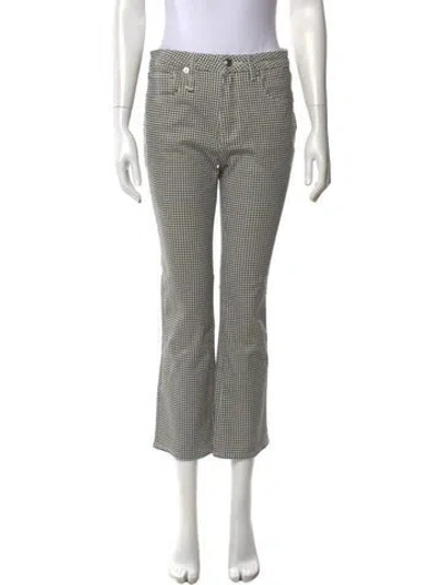 Pre-owned R13 Houndstooth Print Flared Pants In Black