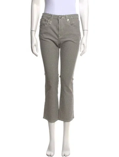 Pre-owned R13 Houndstooth Print Flared Pants In Black