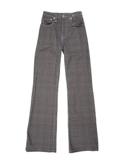 Pre-owned R13 Houndstooth Print Straight Leg Pants In Gray