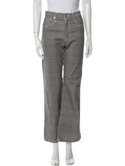 Pre-owned R13 Houndstooth Print Wide Leg Pants In Black