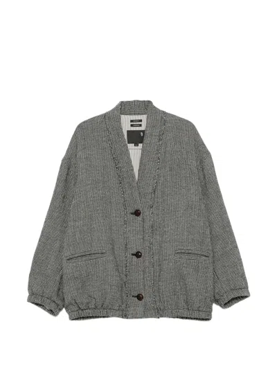R13 Houndstooth-pattern Oversized Cardigan In Gray