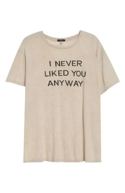 R13 I Never Like You Anyway Cotton & Cashmere Boyfriend T-shirt In Neutral