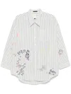 R13 Gestreiftes Hemd Mit Farbklecksen In White