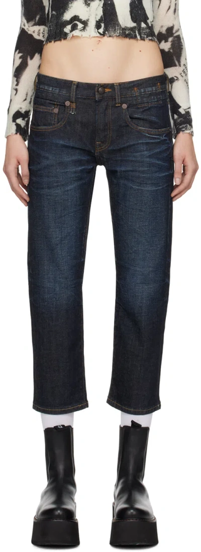 R13 Indigo Boy Straight Jeans In Avery Indigo