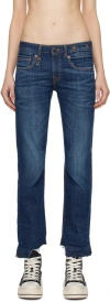 R13 Indigo Boy Straight Jeans In Howell Indigo
