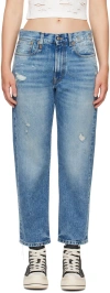 Shop R13 Indigo Boyfriend Jeans In Bain W Rips