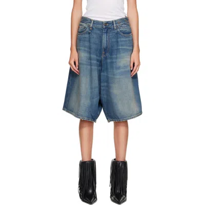 R13 Indigo Jesse Denim Shorts In Blue