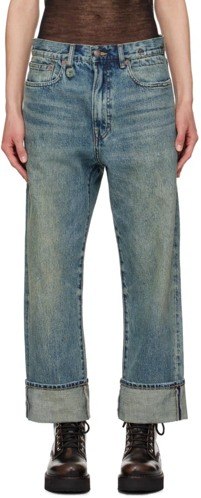 R13 Indigo X-bf Jeans In Clinton Blue
